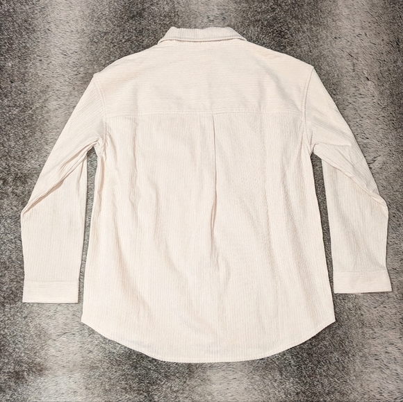 Monrow Corduroy Oversized Shacket Taupe Women's Medium NWT HJ0212-2 - Picture 9 of 16